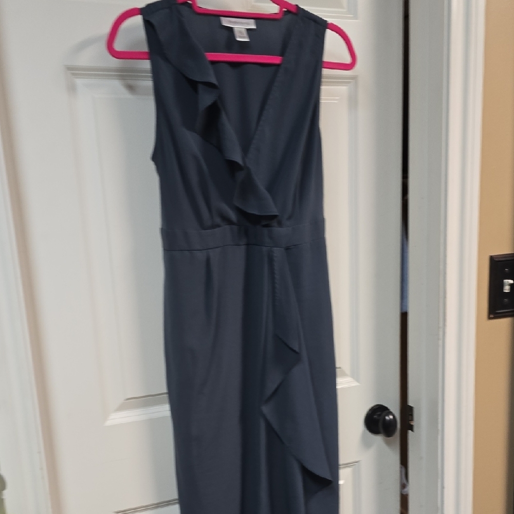 Blue Gray Maternity Dress